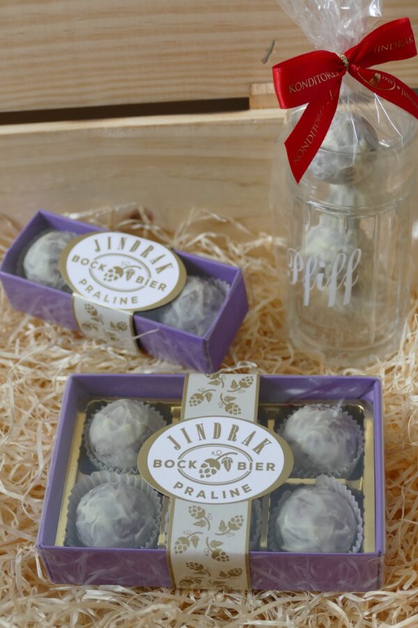 Bockbier-Praline von Konditorei Jindrak – goldprämierte Schokoladenkreation mit Michaelibock und feiner Kuvertüre